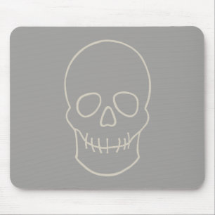 Tapis De Souris Crâne - Gris fantôme et Blanc osseux