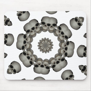 Tapis De Souris Crâne Humain Effrayant Mandala