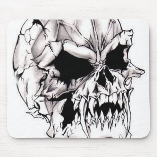 Tapis De Souris Crâne mortel mauvais effrayant Mousepad (Devant)