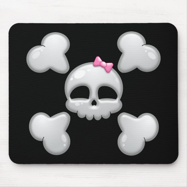 Tapis De Souris Crâne Mousepad de la bande dessinée de la fille (Devant)