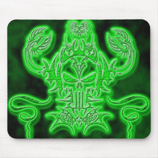Tapis De Souris Crâne néon (Devant)