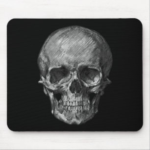 Tapis De Souris Crâne noir et blanc