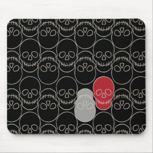 Tapis De Souris Crânes - Noir de chauve-souris et Blanc d'os