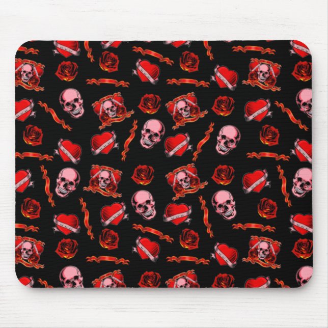 Tapis De Souris Crânes Valentine (Devant)
