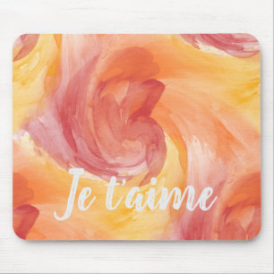Tapis De Souris Cravate-Dye flamme rouge orange peint Aquarelle d'