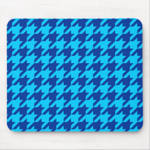 Tapis De Souris Crayon Bleu Nuit à Carreaux en Pied de Poule