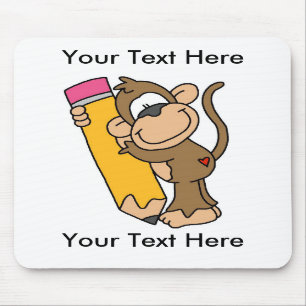 Tapis De Souris Crayon fait sur commande Mousepad de singe -