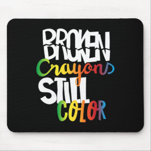 Tapis De Souris Crayons cassés Couleur encore Sensibilisation à la