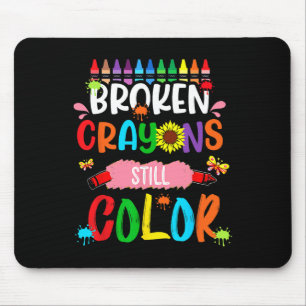 Tapis De Souris Crayons cassés Couleur encore Sensibilisation à la