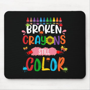 Tapis De Souris Crayons cassés Couleur encore Sensibilisation à la