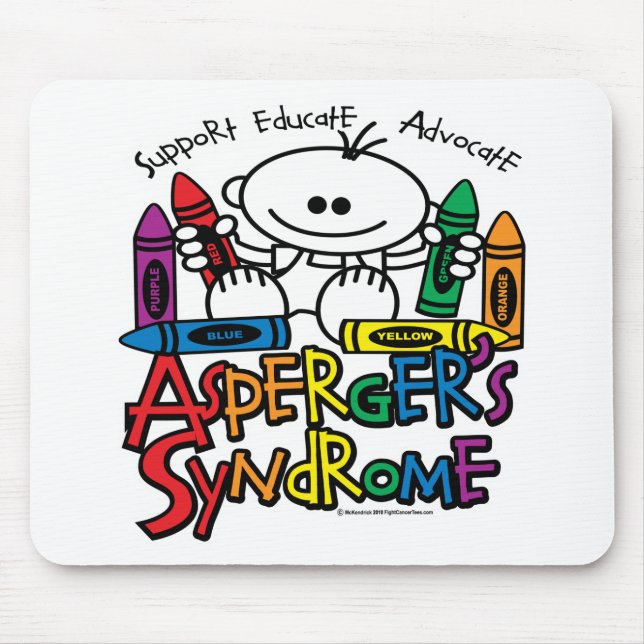 Tapis De Souris Crayons de syndrome d'Asperger (Devant)