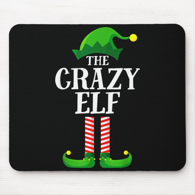 Tapis De Souris Crazy Elf Matching Family Group Christmas Party Py (Devant)