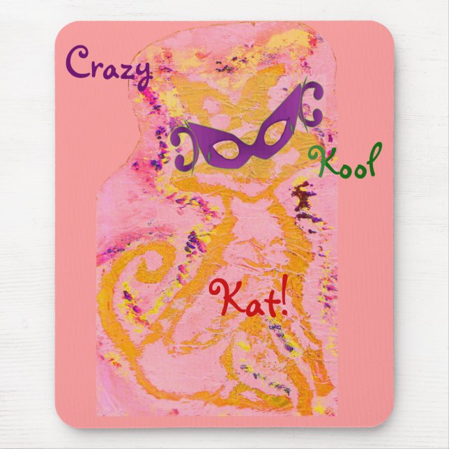 Tapis De Souris "Crazy, Kool Kat II" Mousepad - Personnalisable (Devant)