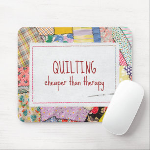 Tapis De Souris Crazy Patchwork Quilt Avec Citation Amusante