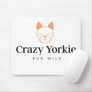 Tapis De Souris Crazy Yorkie Personnalisé Ordinateur Souris Panier