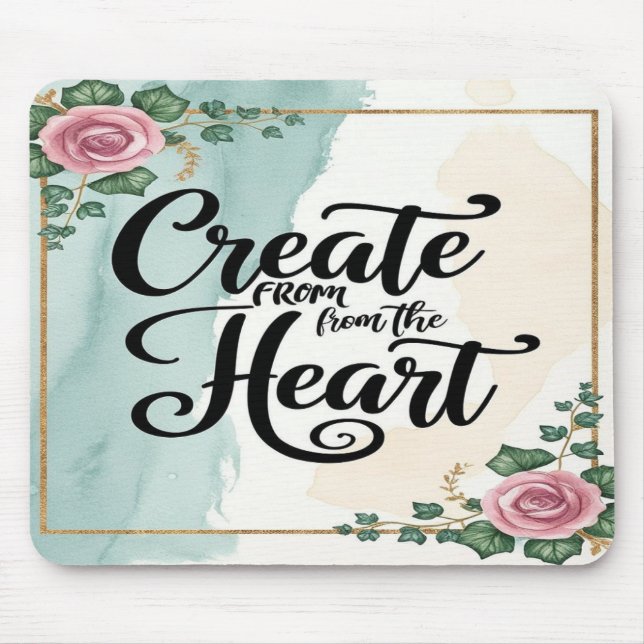 Tapis De Souris Créer à partir du coeur, option 3 (Devant)
