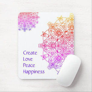 Tapis De Souris Créer la paix de l'amour bonheur Mousepad