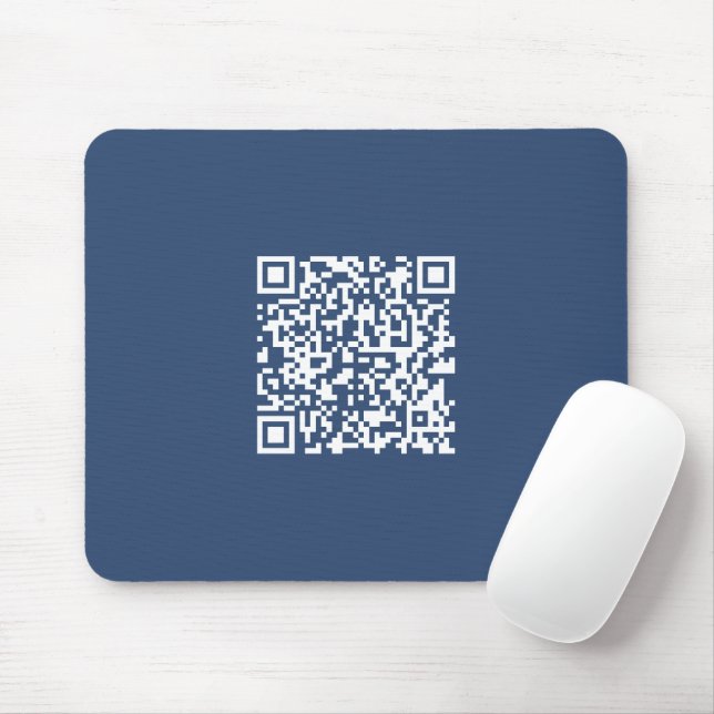 Tapis De Souris Créer un code QR analysable | Bleu de marine (Avec souris)