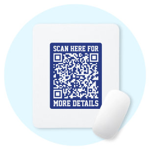 Tapis De Souris Créer un code QR scannable   Bleu marine (modifiab