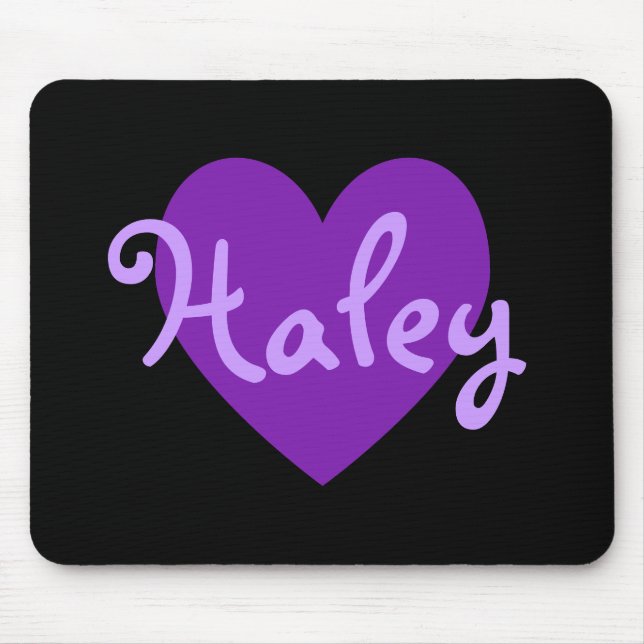 Tapis De Souris Créez votre propre coeur personnalisé violet noir (Devant)