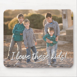 Tapis De Souris Créez votre propre J'aime ces enfants ! Photo Mous