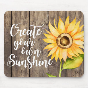 Tapis De Souris Créez votre propre tournesol d'aquarelle du solei