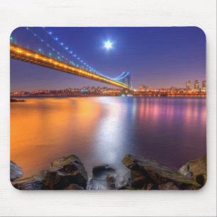 Tapis De Souris Crépuscule, George Washington BridgePalisades, NJ