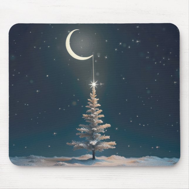 Tapis De Souris Crescent Moon avec l'étoile de Noël (Devant)