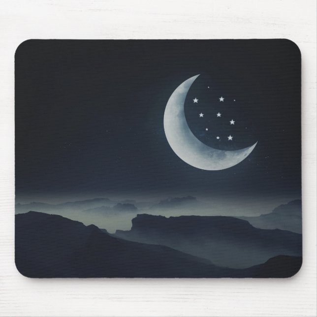 Tapis De Souris Crescent Moon et étoiles (Devant)