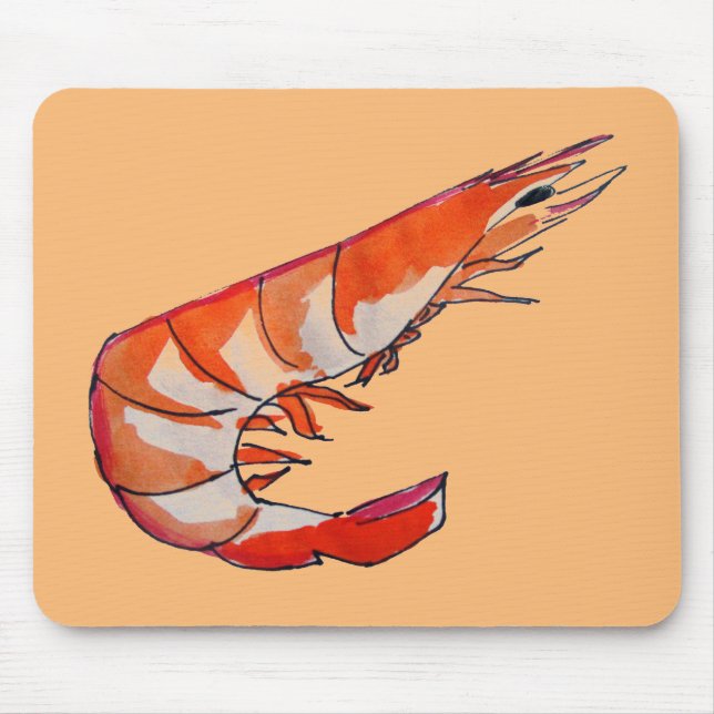 Tapis De Souris crevettes crevettes fruits de mer art kitsch (Devant)