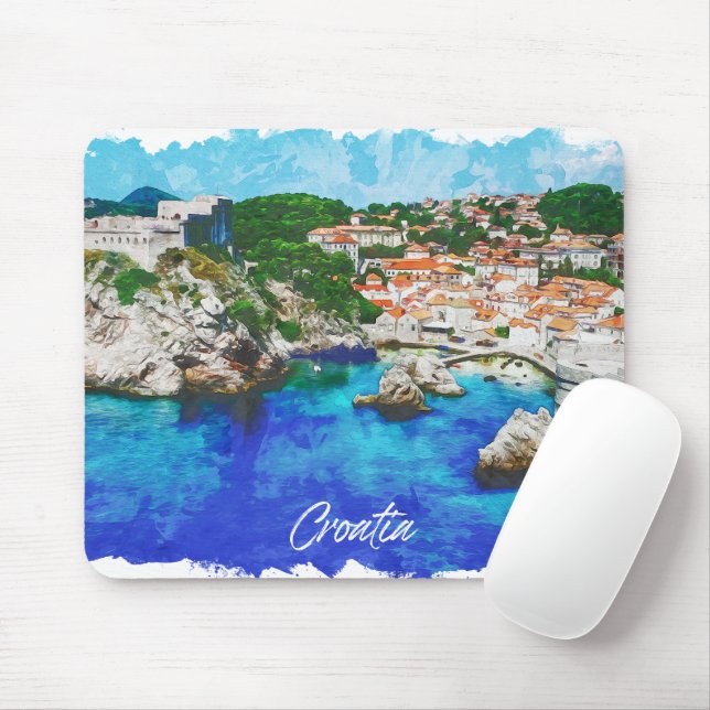 Tapis De Souris Croatie Panorama Voyage (Avec souris)