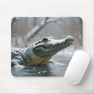 Tapis De Souris Crocodile En Neige