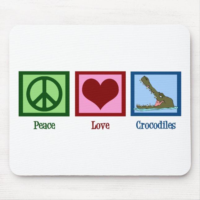Tapis De Souris Crocodiles Peace Love (Devant)