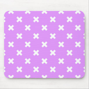 Tapis De Souris Croix blanches sur lilas