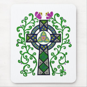 Tapis De Souris Croix celtique et vignes