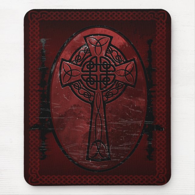 Tapis De Souris Croix celtique rouge (Devant)