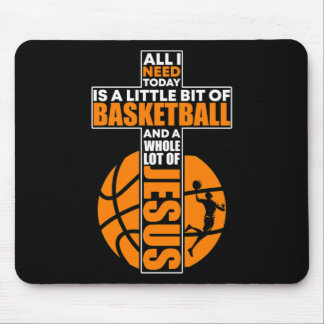Tapis De Souris Croix chrétienne de basket-ball