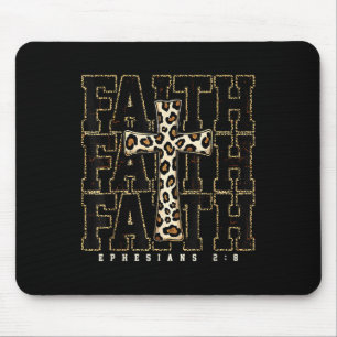 Tapis De Souris Croix de foi léopard verset biblique religieux chr