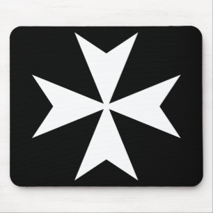Tapis De Souris Croix de Malte blanche