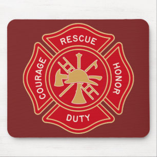 Tapis De Souris Croix de Malte de pompier Emblème