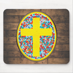 Tapis De Souris Croix-mousepad en verre tendu