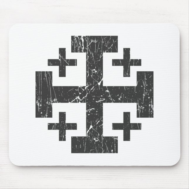 Tapis De Souris croix terre sainte grunge symbole de religion Jéru (Devant)