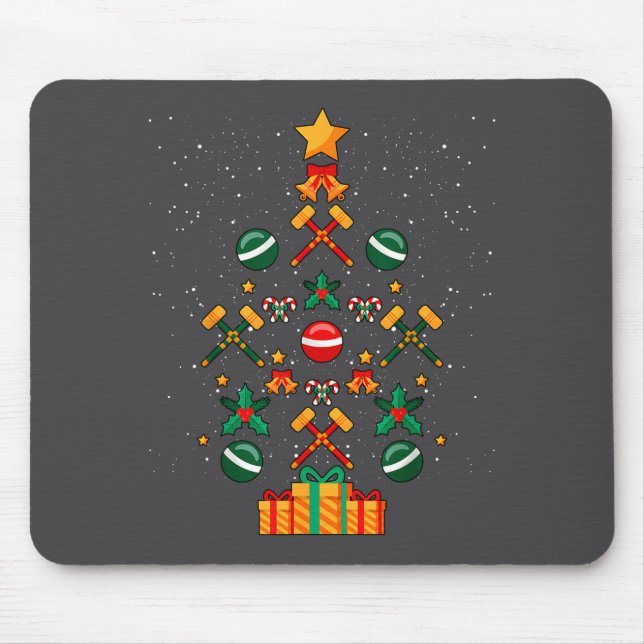 Tapis De Souris Croquet Christmas Tree Xmas  (Devant)