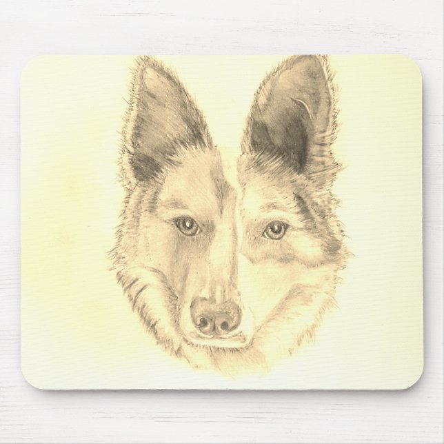 Tapis De Souris Croquis de chien (Devant)