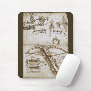 Tapis De Souris Croquis de l'arme de l'arbalète géante de Léonard 