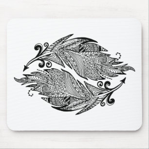 Tapis De Souris Croquis inspiré des plumes