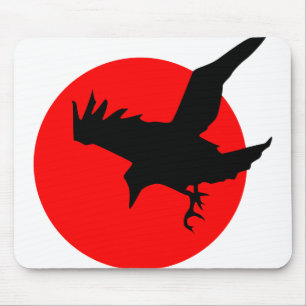 Tapis De Souris Crow Flying Silhouette Raven Vol Wing Sun