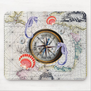 Tapis De Souris Cru de boussole nautique