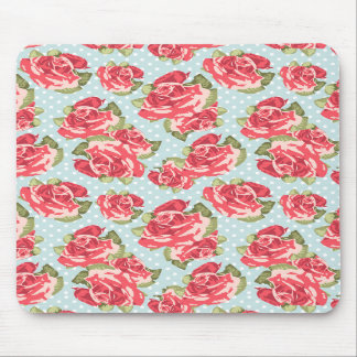 Tapis De Souris Cru floral de roses chics minables de Mousepad