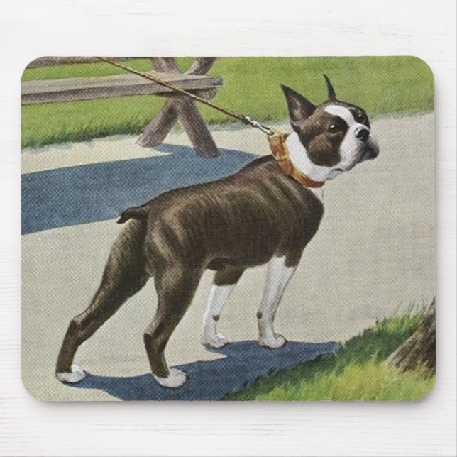 Tapis De Souris Cru Mousepad de Boston Terrier (Devant)